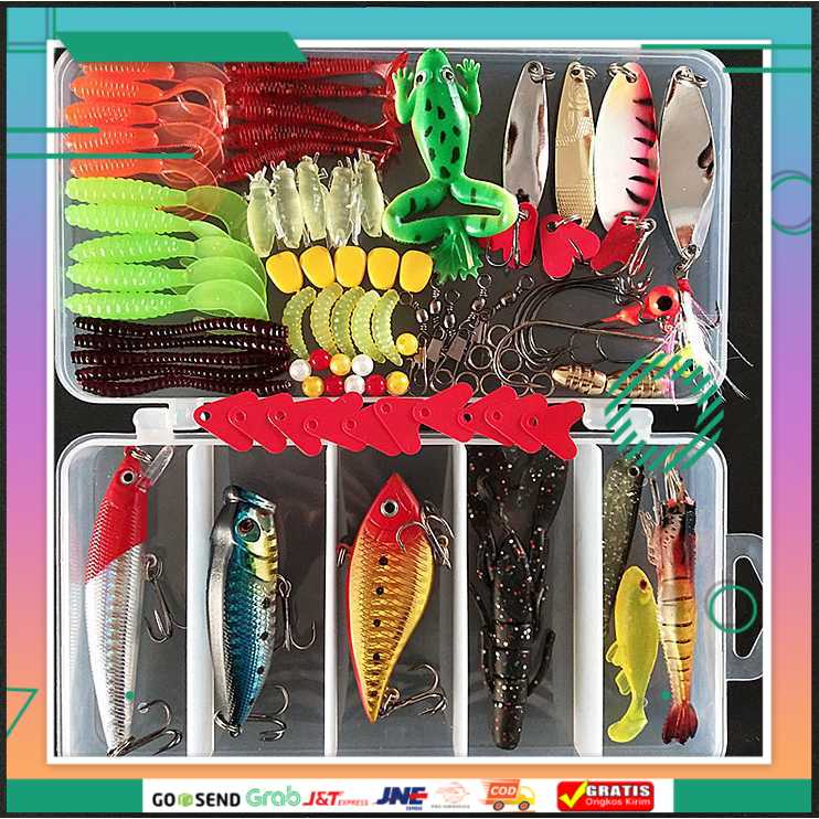 (BISA COD) FTIHSHPLIXADA Umpan Pancing Ikan Set Fishing Bait Kit 91PCS - DWS250-F