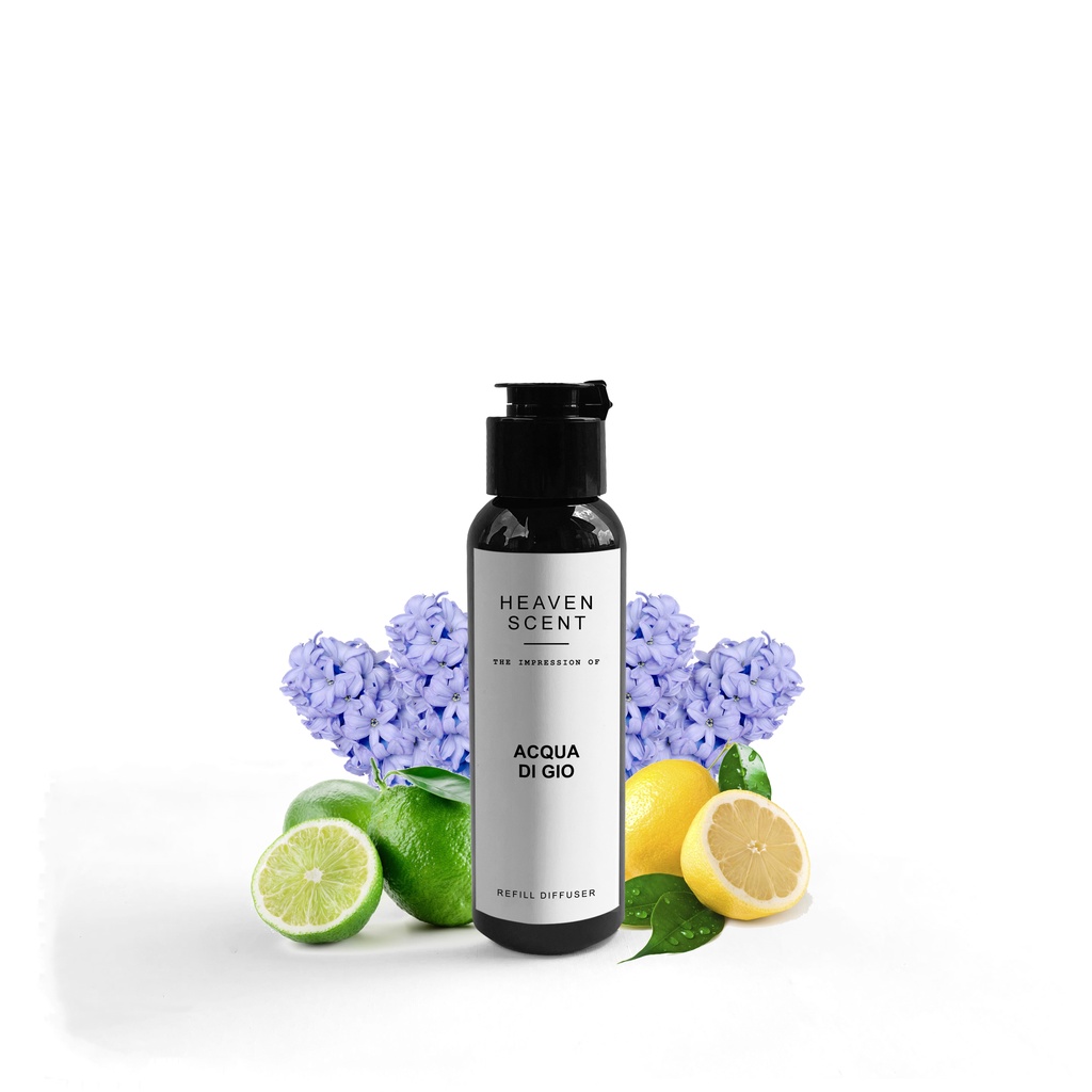 HEAVEN SCENT Refill Luxury Reed Diffuser 100 ml - Pengharum Ruangan Aromaterapi Inspired by Fragrance-Acqua Di Gio