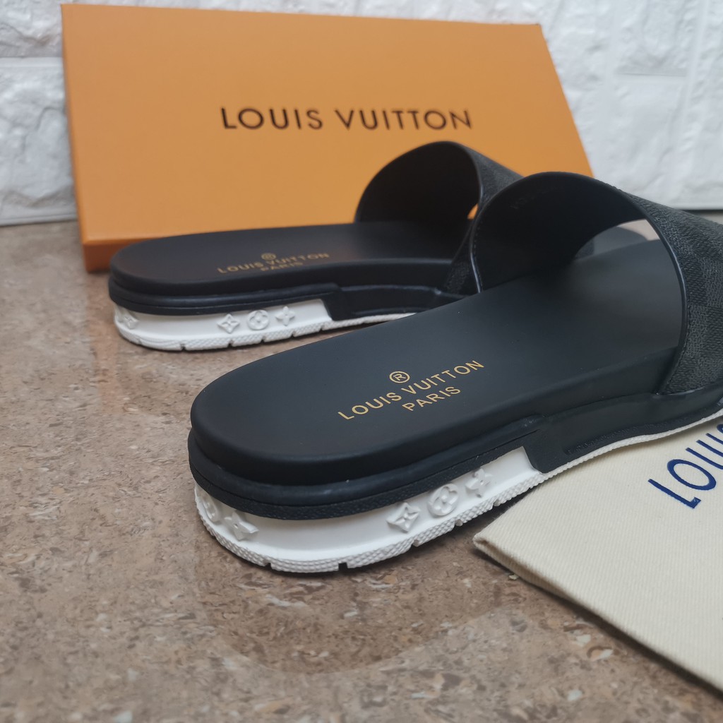 sandal lv slide sandal cowok flat sendal pria mirror