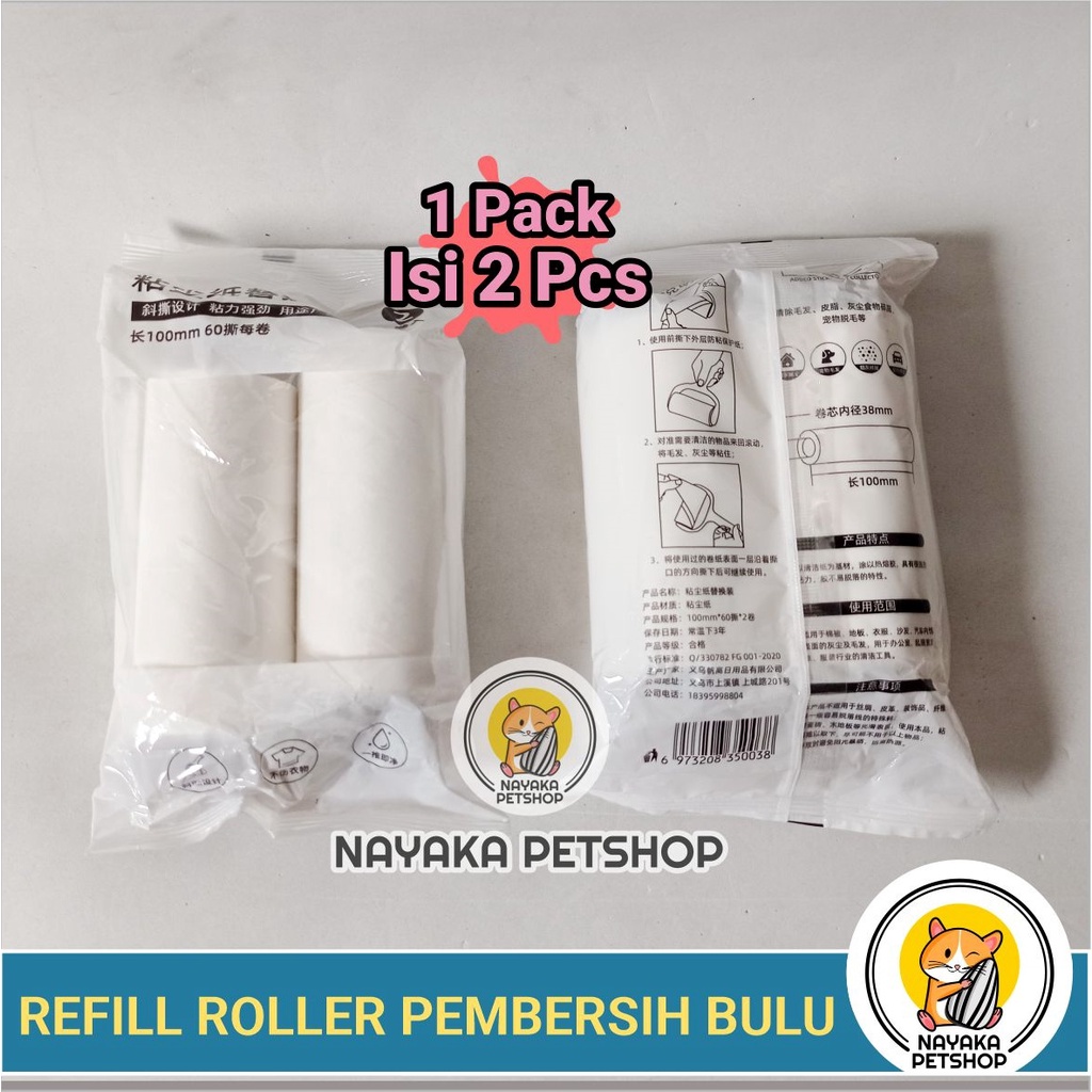 Refill Lint Roller Pengangkat Bulu Kucing Penghilang Rambut Kucing Pembersih Debu Pakaian Roller Stick