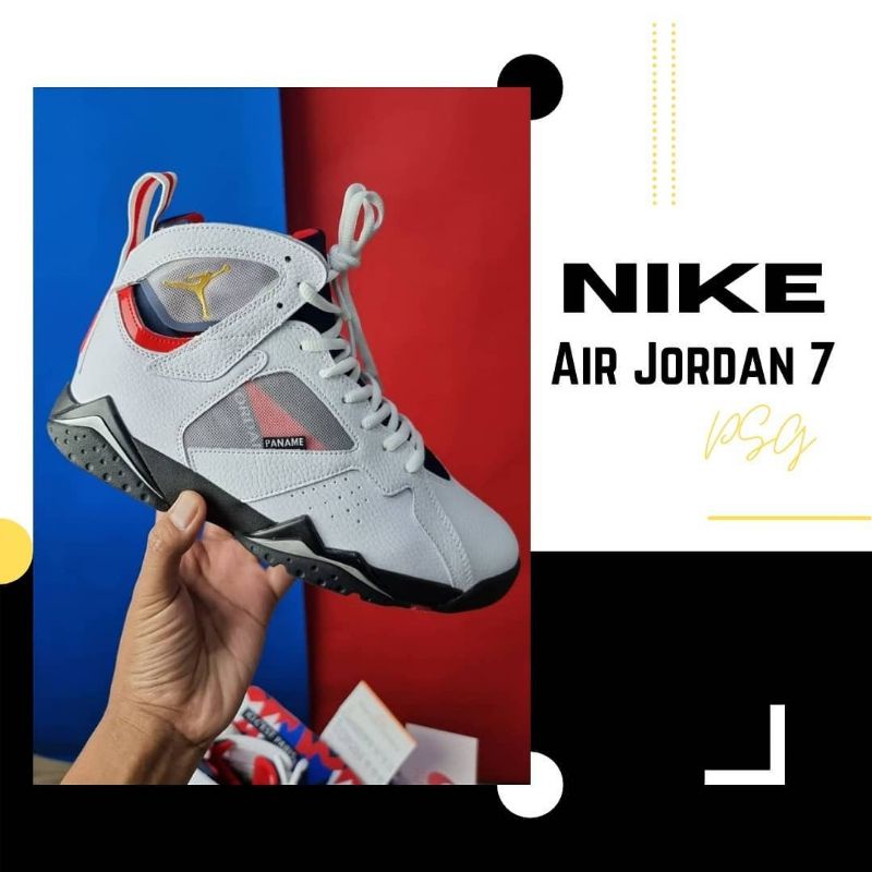 Sepatu Sneaker Jordan 7 PSG White