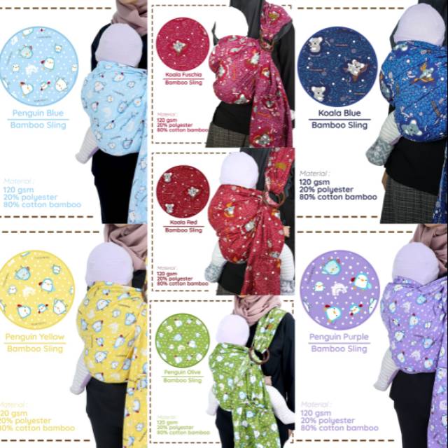 B1203 Cuddle Me Gendongan Bayi Ring Sling Bamboo Sling Ringsling Cuddleme Murah M Shape Jarik-4