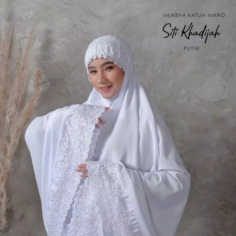 Mukena Siti Khadijah putih Katun Mikro