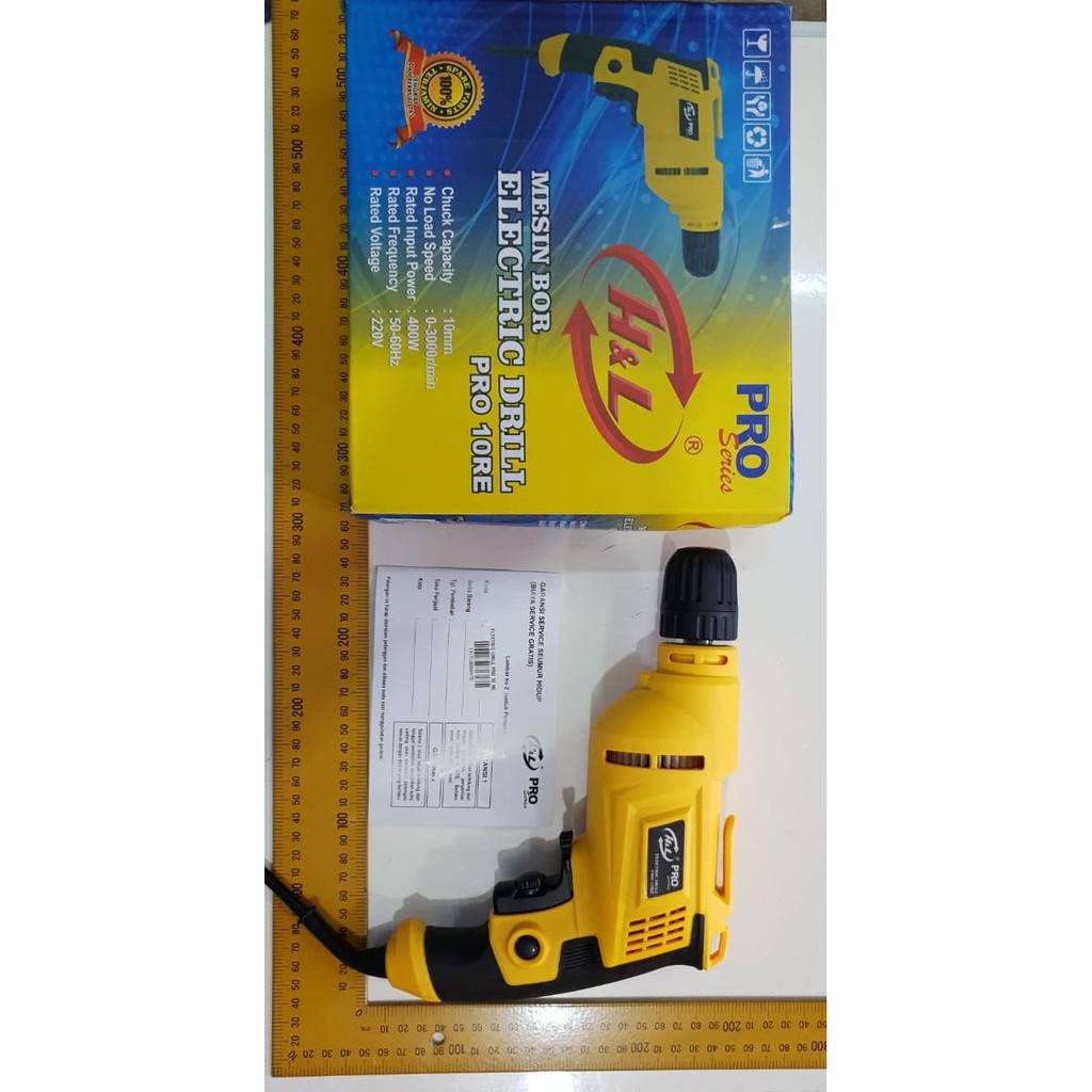 PROMO! HNL H&amp;L GARANSI PREMIUM PRO KEYLESS Mesin Bor besi kayu 10 mm bolak balik 2 arah Mesin Bor Listrik 10mm Keyless Electric Drill Keyless Chuck H&amp;L 10RE