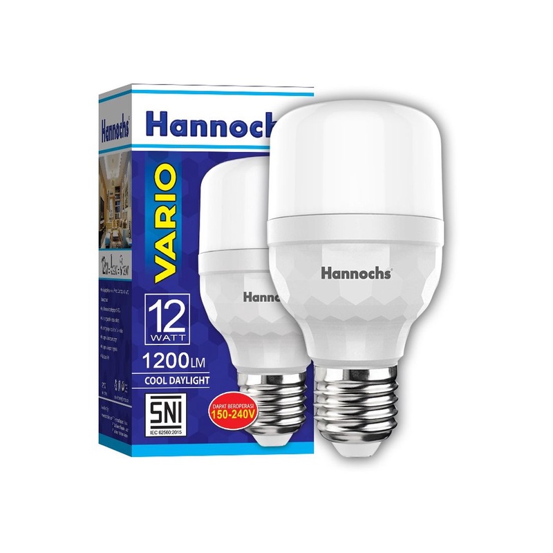 Lampu LED / Bohlam LED Hannochs VARIO 12 Watt -SNI MURAH BERGARANSI RESMI 1 TAHUN MANTAP