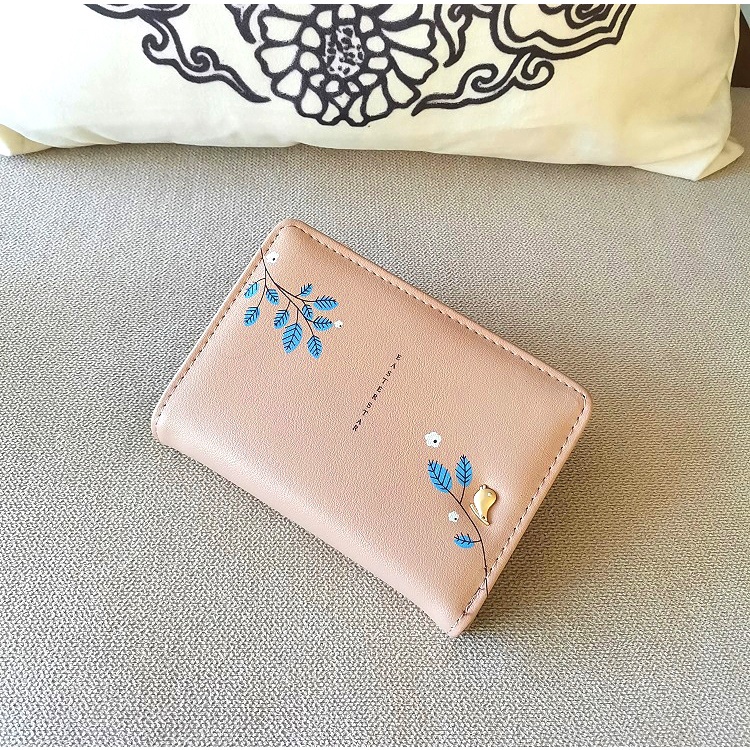 Dompet Lipat Wanita BS66 Dompet Resleting Motif Bunga Polos ACC