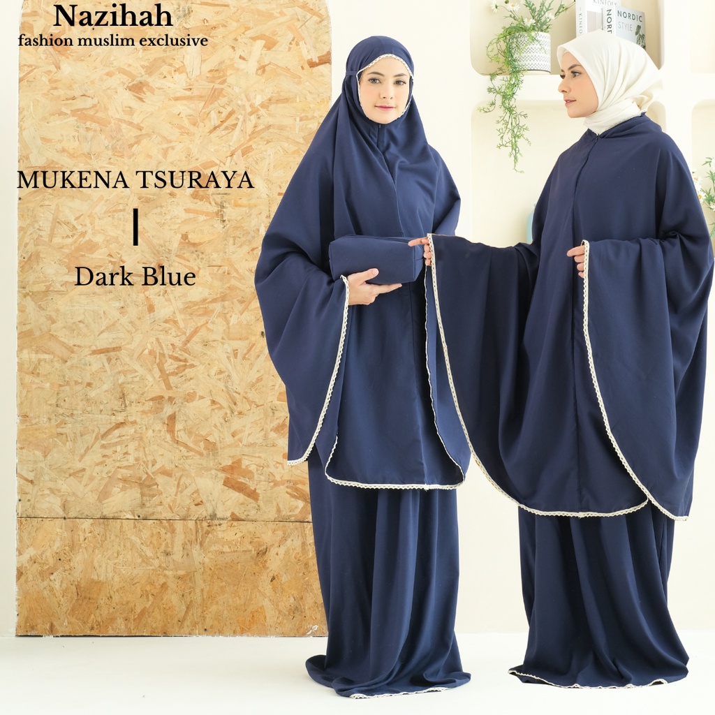 Mukena Resleting Travel Mini Jumbo 2 in 1 Bahan Katun Premium Resleting Tas Tsuraya