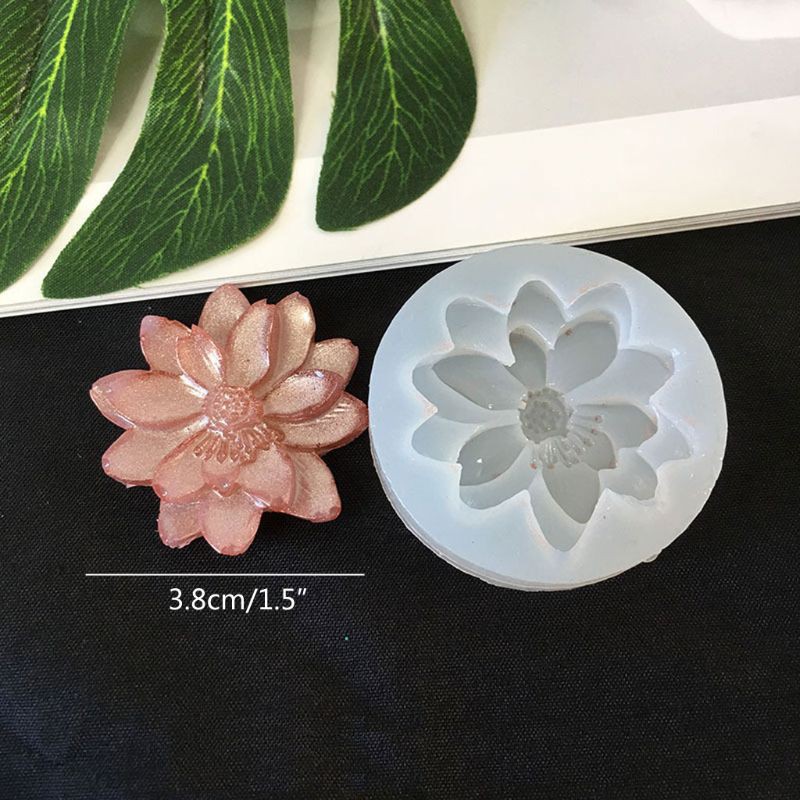 Cetakan Resin Bentuk Bunga Camellia Peony Daisy Lotus Bahan Silikon Untuk Membuat Perhiasan