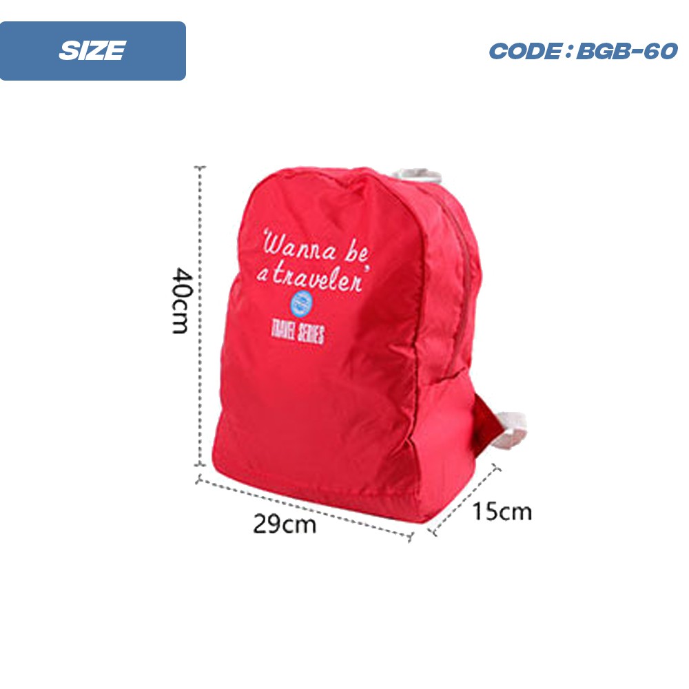 Ransel Wanna Be - Foldable Backpack - Folding Bag Travel BGB-60