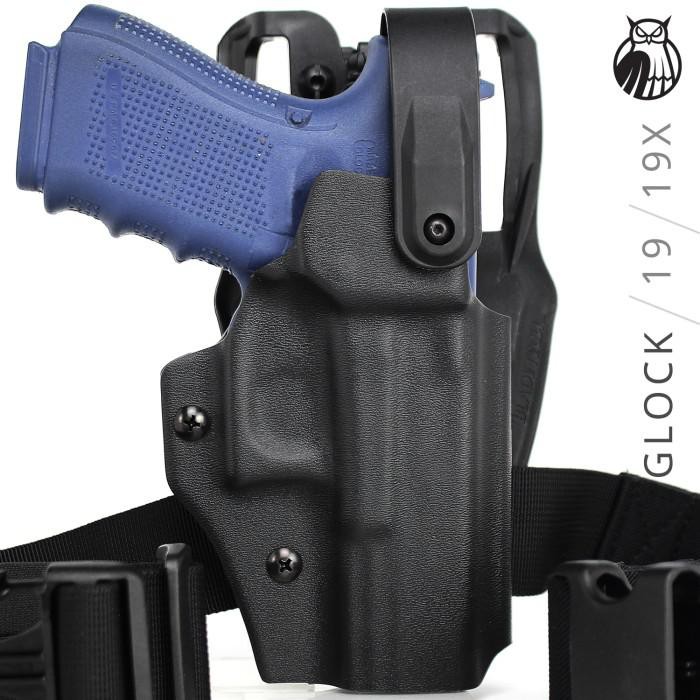 stockslalu15| Kydex Holster Glock 19 OWB G19 G19X Semi Drop Leg Level 2 Pax Dynamics