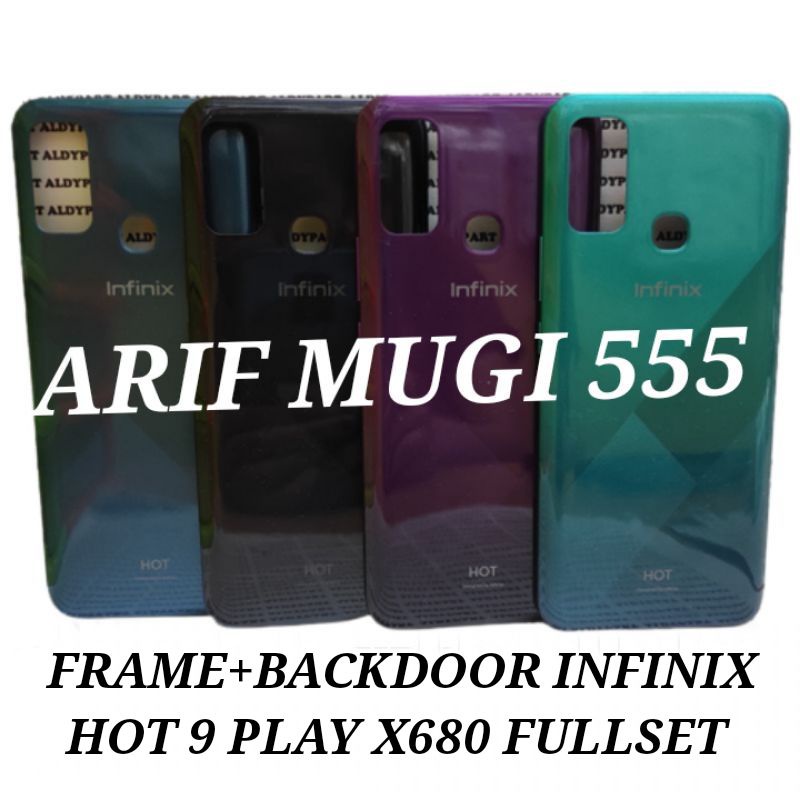 KESING CASING HOUSING FULLSET FRAME+BACKDOOR INFINIX HOT 9 PLAY X680 ORIGINAL