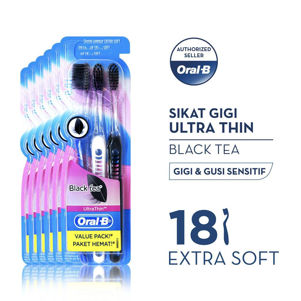 Oral-B Sikat Gigi Ultra Thin Black Tea 3s - Isi 6