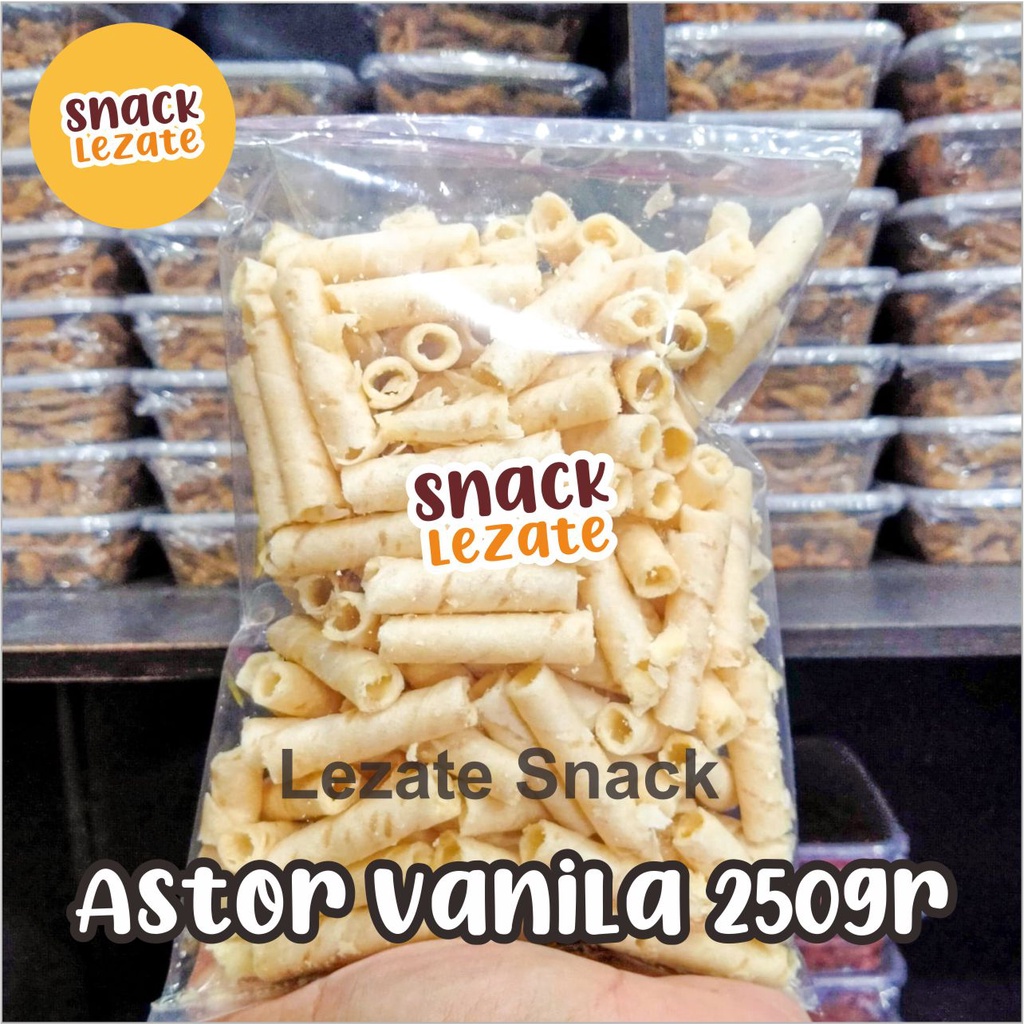 

Astor Mini Vanilla 250gr / Wafer Roll Kiloan Astor Kiloan Barcelona / Wafer Rolls Coklat Susu Lezate SNACK