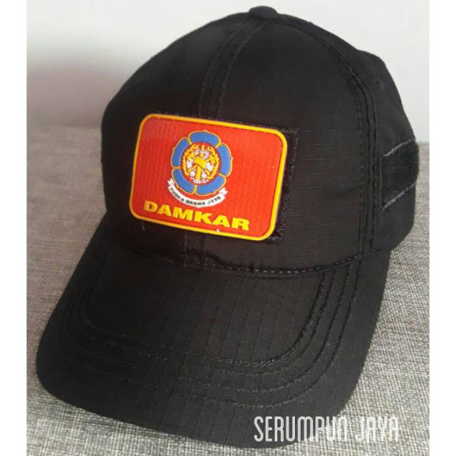 TOPI DAMKAR - TOPI DAMKAR HITAM + LOGO