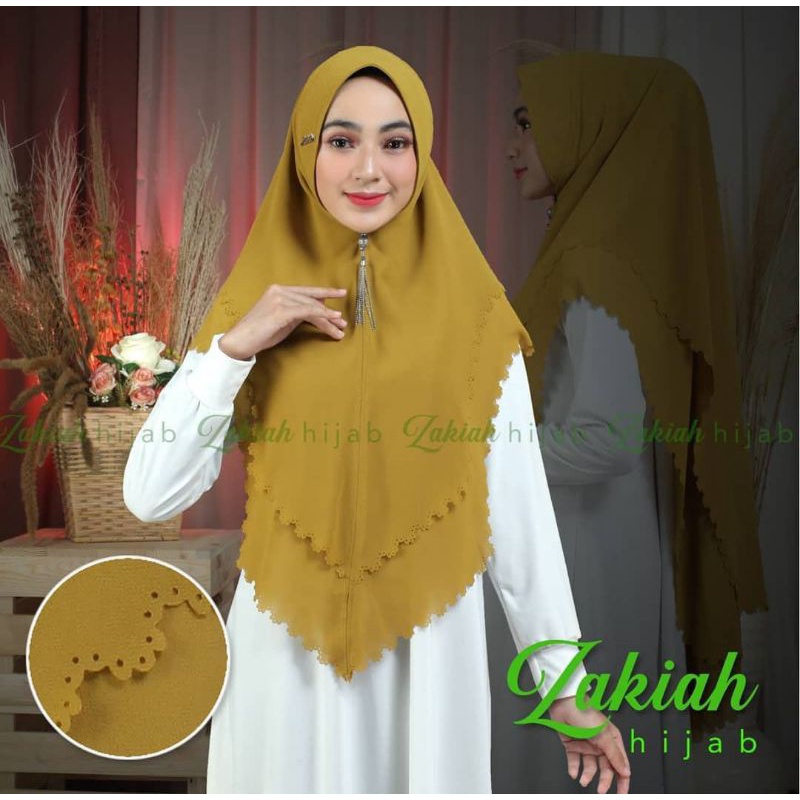 Khimar kotak laser Jumbo ori zakiah hijab khimar zakiah khimar jumbo jilbab zakiah plat
