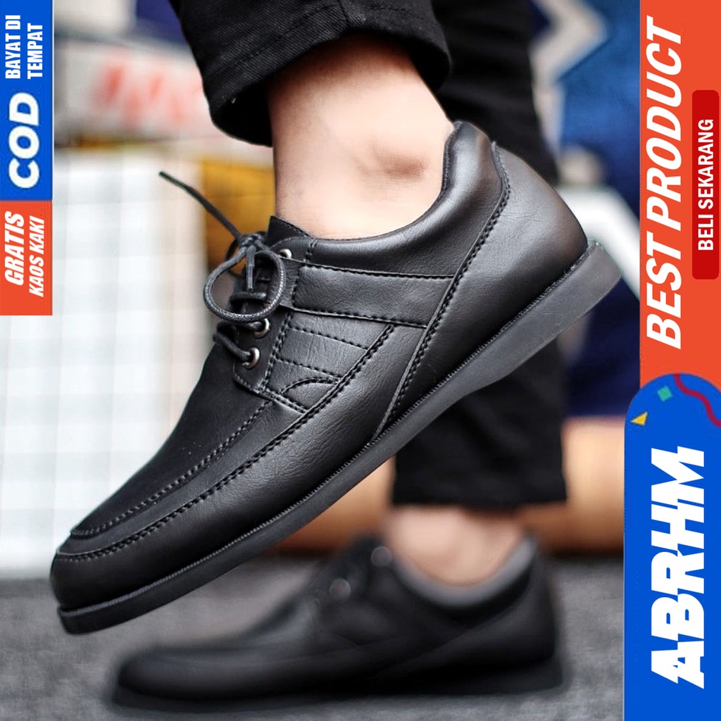 Abrhm Kario - Sepatu Formal Pria Pantofel Hitam