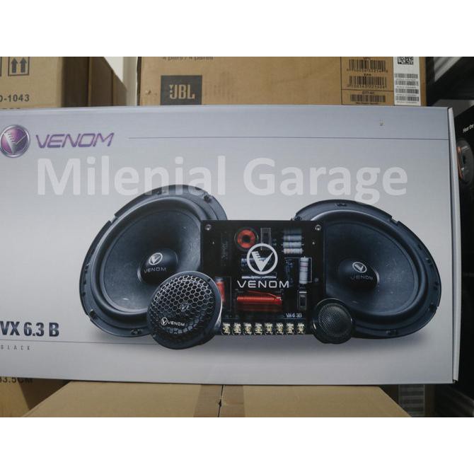 Speaker Split 3 Way Venom Black VX6.3B Audio Speaker Mobil Venom Asli