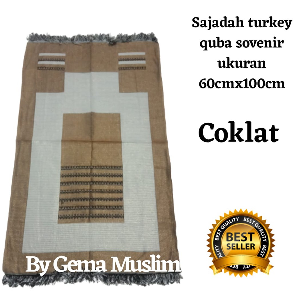 sajadah turky quba 60cmx100cm coklat