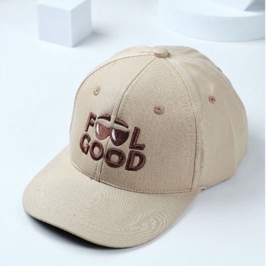 TOPI ANAK LAKI LAKI  HAT TOPI MOTIF LUCU BORDIR UNISEX TOPI MOTIF FEEL GOOD Hight Quality-FEEL GOOD - CREAM