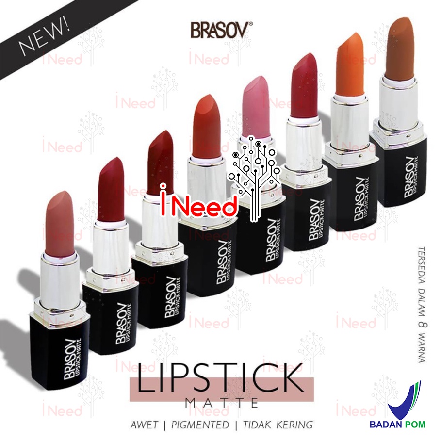 (INEED) BRASOV Lipstick Matte 3.8 g - Lipstik Putar | Lipstik Mate