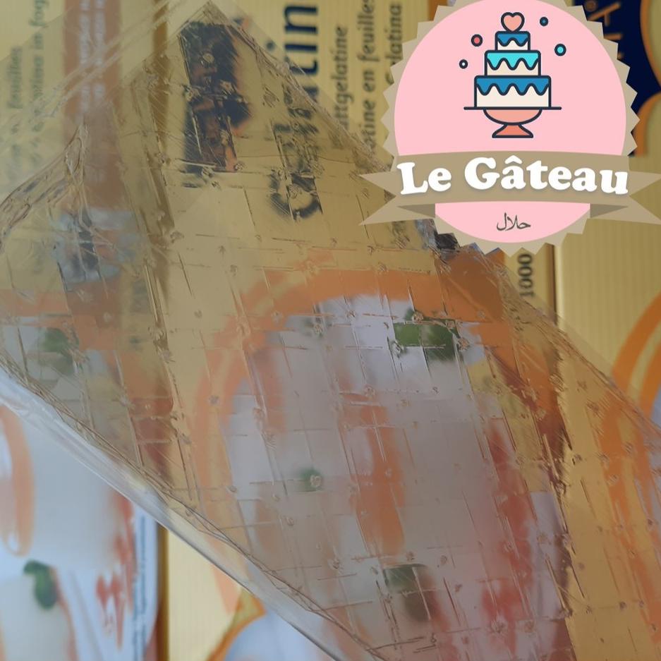 

Terbaik! 10 lembar gelatine sheet / gelatin lembar halal Gelita
