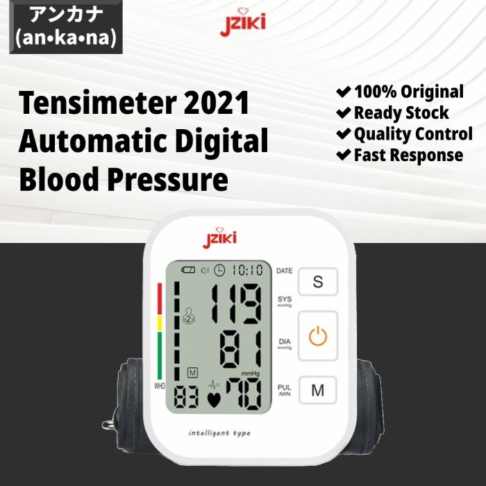 ✨ BISA COD✨ Tensimeter Tensi Meter Pengukur Alat Ukur Tekanan Darah Lengan Digital - Jziki