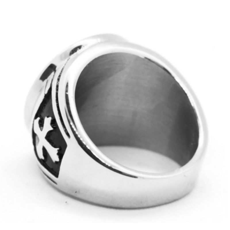 New Arrival 316L Stainless Steel Catholic Church Saint Benedict of Nursia Christianity Jesus Exorcism Ring Size 7-14