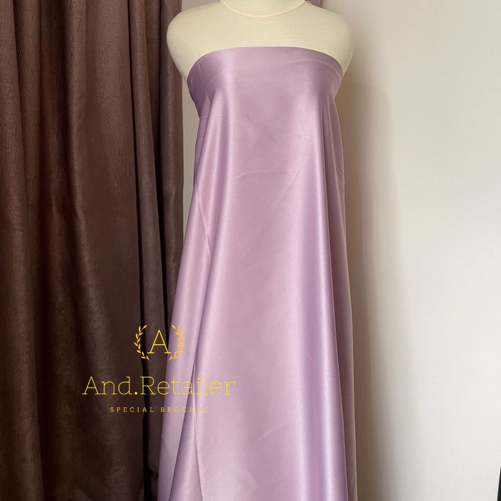 Kain Satin Velvet  Cavali warna Soft Lilac Bahan Background Backdrop Foto