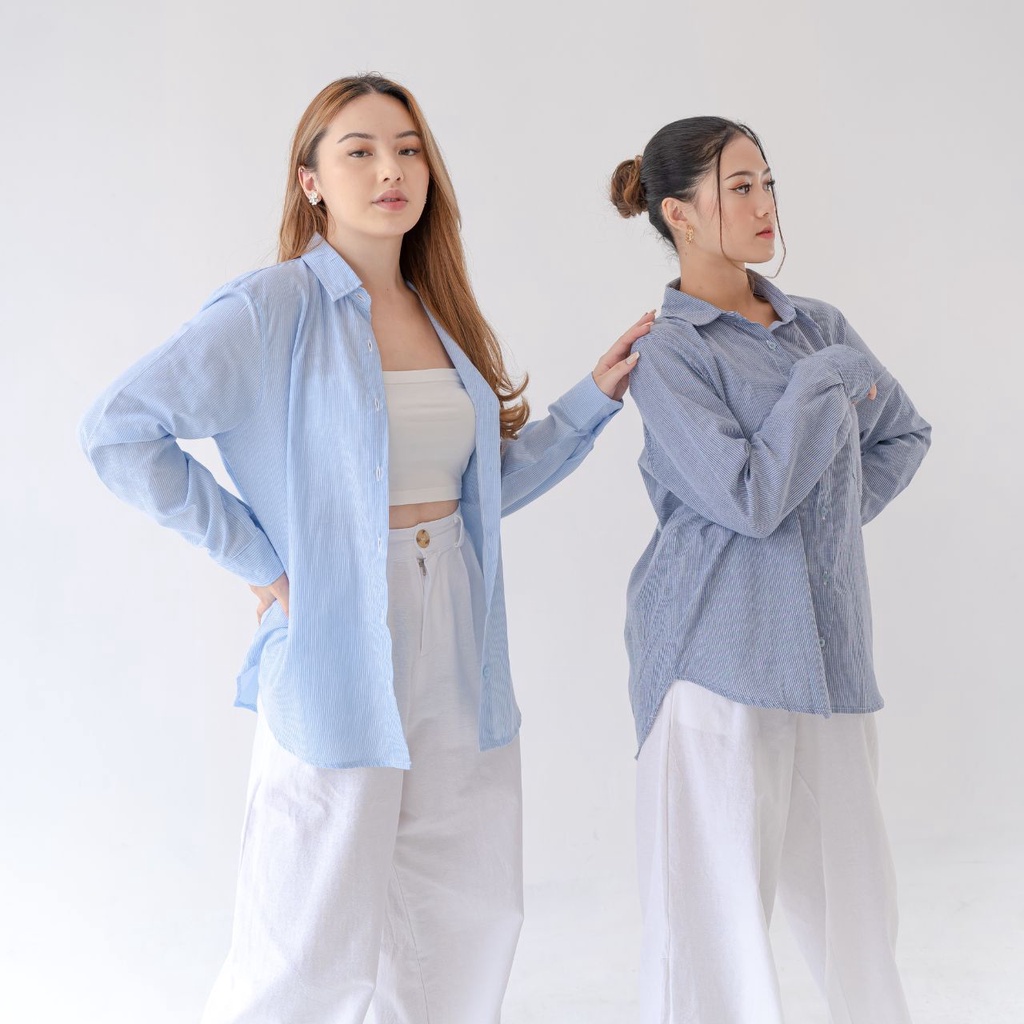 AIJO - Zoe Line Shirt - Kemeja Wanita