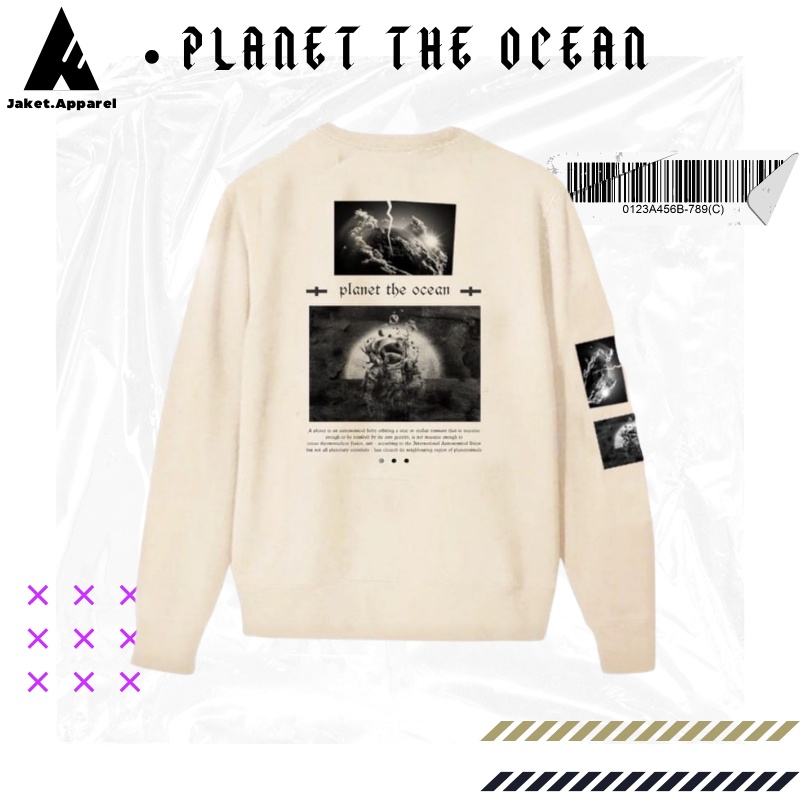 Sweater Pria Crewneck Crewnek Switer Sweatshirt Distro Basic Hitam Navy Coklat Cream Fallen Beige Pr