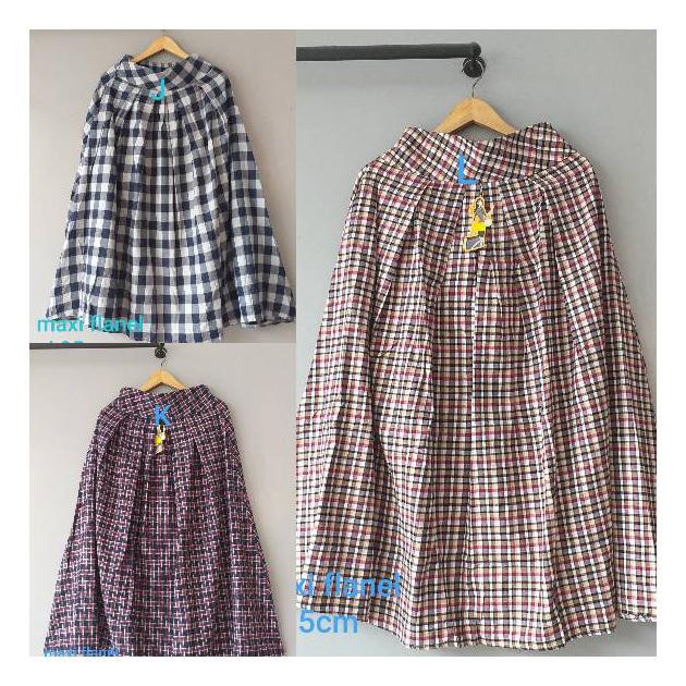 Rok flanel  tartan panjang/tartan maxi skirt