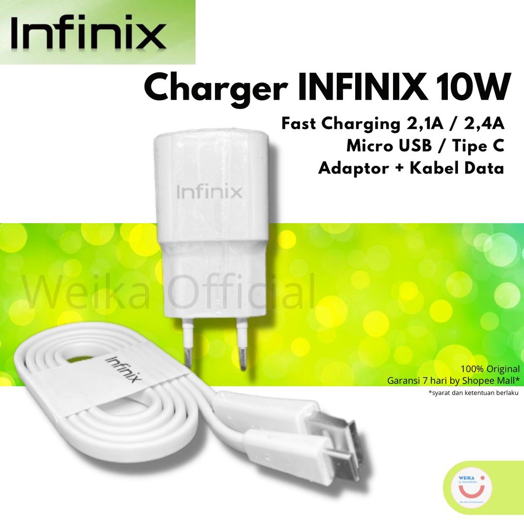 Charger INFINIX 2A /2.1 A / 2.4A Casan Chasan Micro / Tipe C Infinix HOT 10 Play HOT 9 Play Hot 8 Play Dll