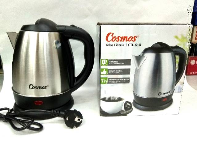 Cosmos CTL 618. Kettle Listrik Stainless Steel 1.2Liter. Baru&amp;Bergaransi
