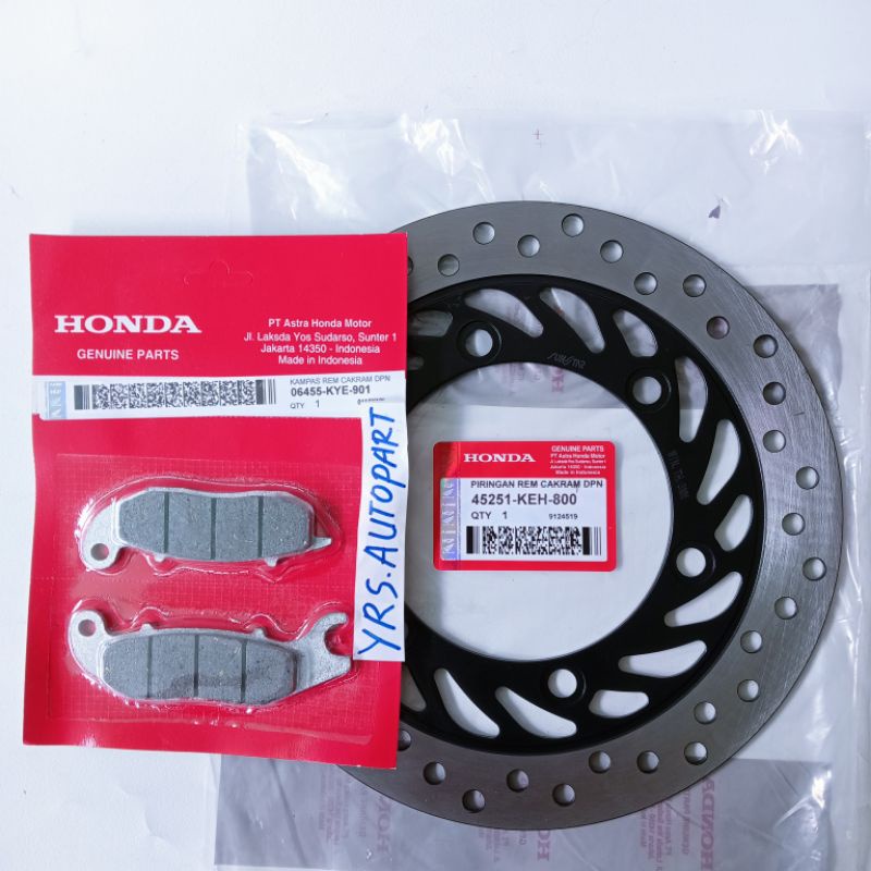 Piringan cakram depan+Kampas rem Verza Megapro Gl pro Megapro new Asli KEH