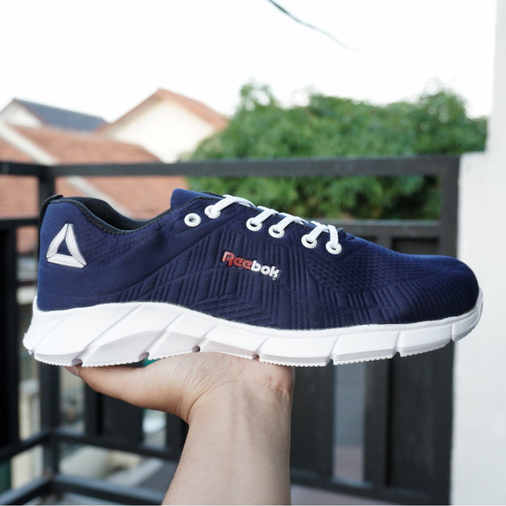 SEPATU PRIA CASUAL REEBOX RUNNING NAVY  TERBARU MURAH