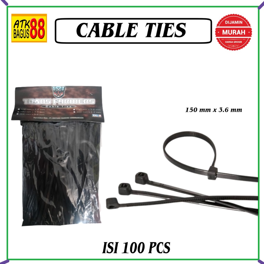 Cable ties/cable pengikat/kabel pengunci warna hitam