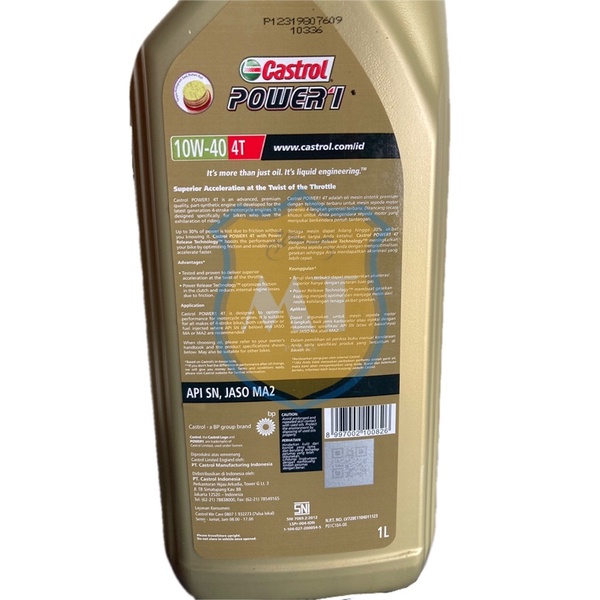 Oli Mesin Castrol Power 1 4T 1L 1000 ml Manual 10W-40