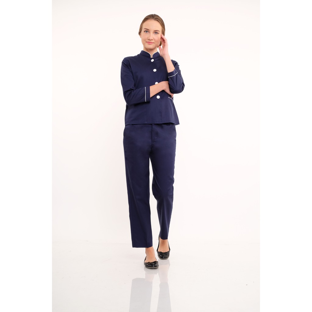 Seragam Baju Suster Hijab - SHANGHAI NECKLINE ( long sleeve)