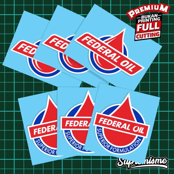 Stiker Federal Oil / Sticker Otomotif Federal / Stiker Oli Federal / Sticker Motor Federal Oil Glossy Waterproof