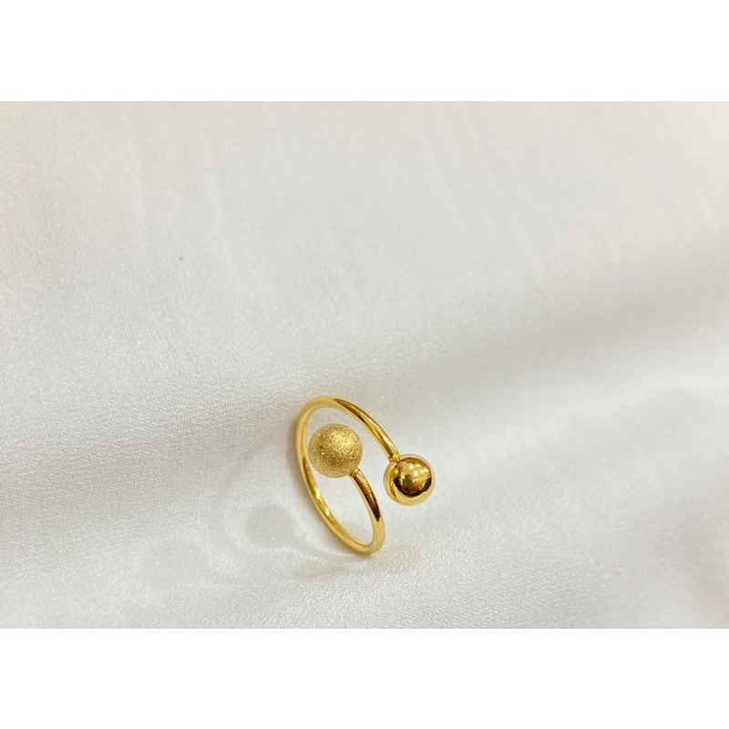 cincin titanium wanita bola emas anti karat
