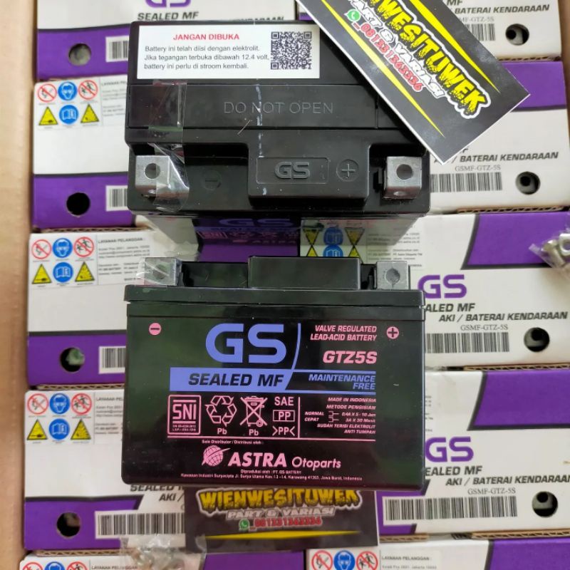 Jual Aki Motor GS ASTRA MF (GSMF-GTZ-5S) ORIGINAL Beat Vario Scoopy Mio