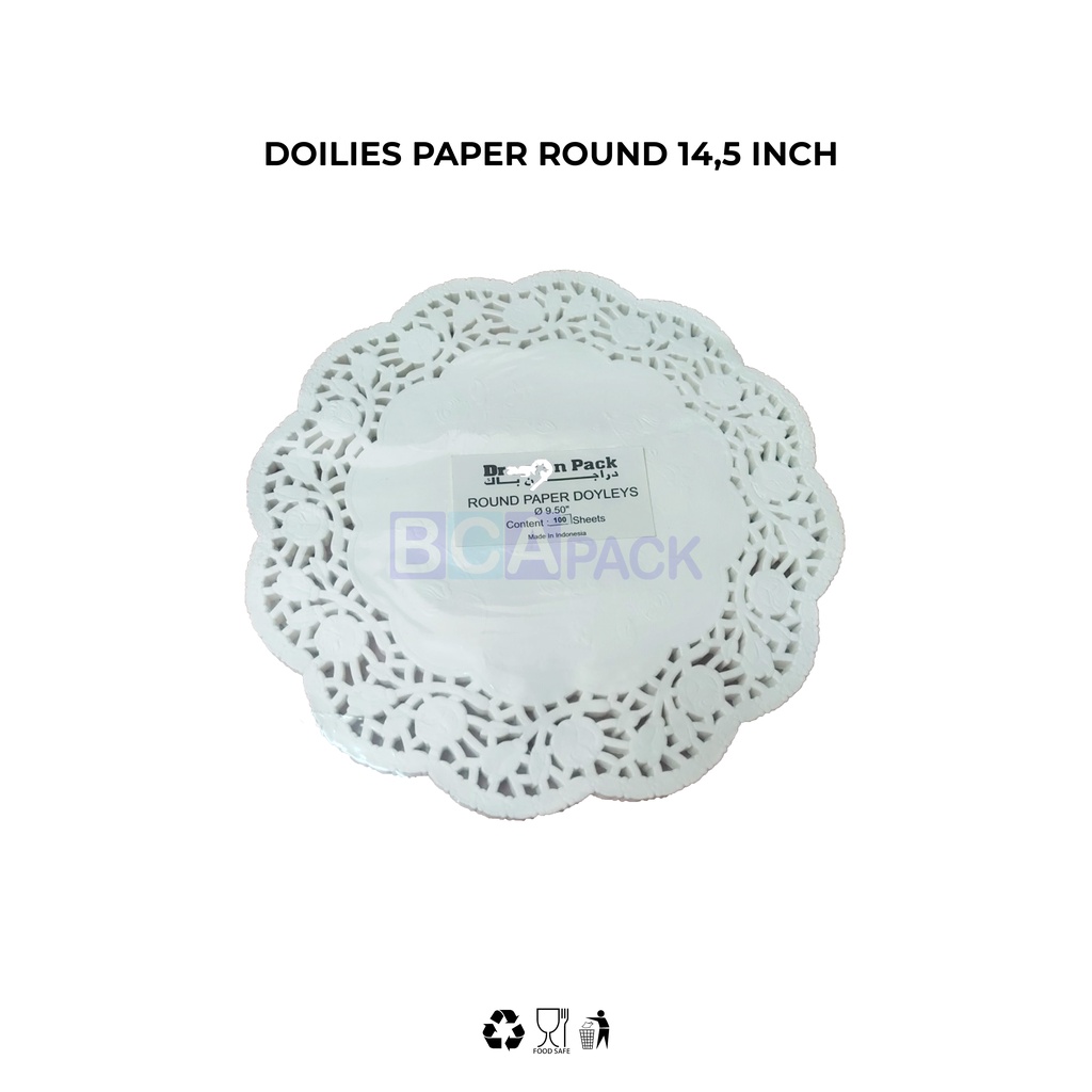 

klm Doilies Paper Round 14,5 inch - Kertas Alas Renda Kue isi 100 Lembar