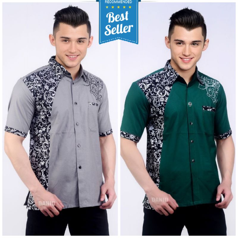 [ANSBATIK] KEMEJA BATIK PRIA LENGAN PENDEK KOMBINASI BORDIL DAN BATIK PRADA NEW ARRIVAL 234TK