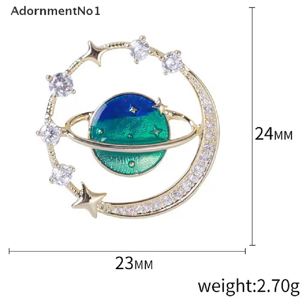 (AdornmentNo1) Bros / Pin Retro Motif Kartun Planet Untuk Aksesoris Pakaian / Tas Denim