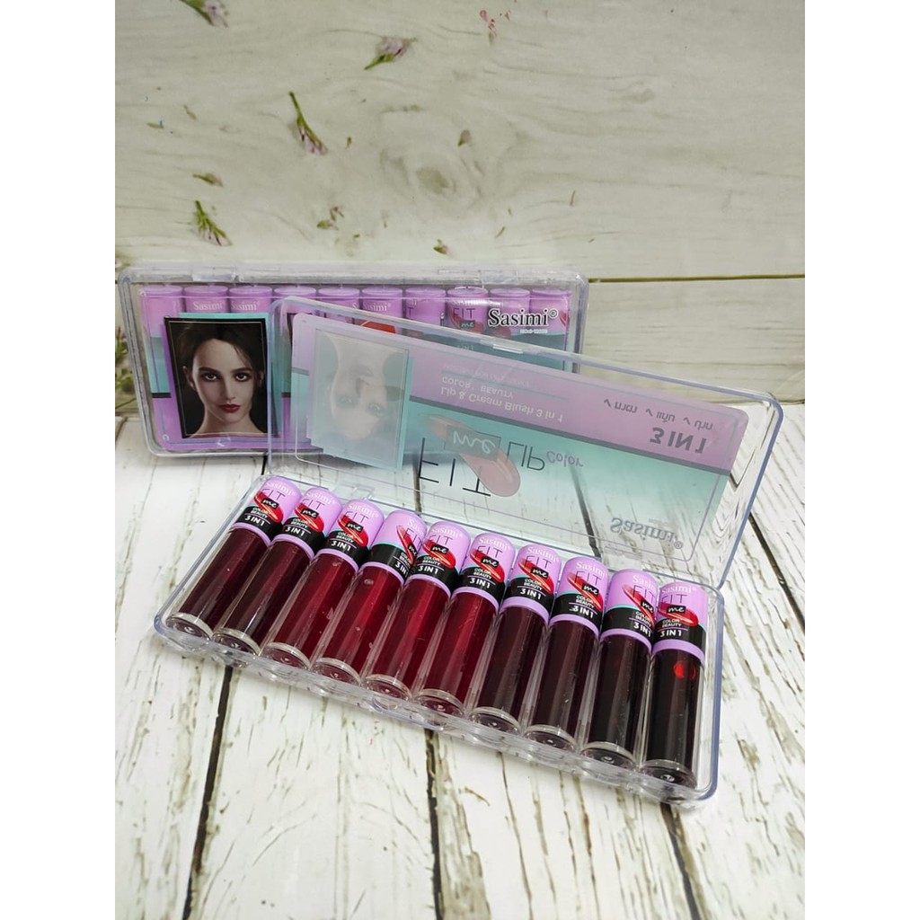 SASIMI LIPTINT ISI 10 MATTE DAN TAHAN LAMA SASIMI FIT'ME