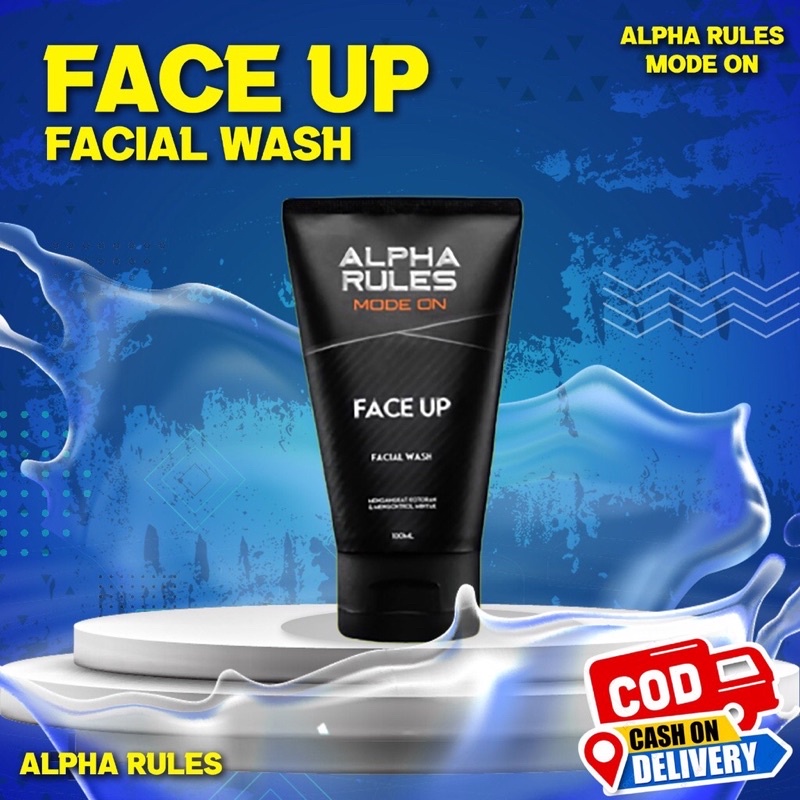 Sabun Muka Alpha Rules Face Up Pria Sabun Wajah Facial Wash Alpharules Original Premium 100ml Alpharules