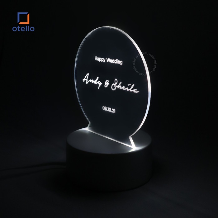 Custom Acrylic Night Lamp Hadiah Kado Pernikahan Pengantin Lampu Tidur Wedding Gift Dekorasi Meja