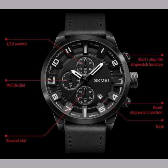 MLNSHP jam Tangan Analog Chrono Pria - 1309