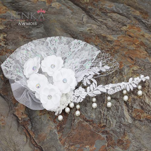 [STOK TERBATAS] HEADPIECE BRIDAL AKSESORIS PENGANTIN WEDDING PUTIH AWM011