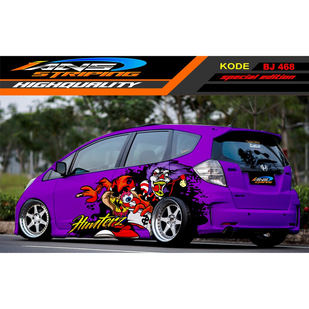 DECAL STICKER MOBIL JAZZ, BRIO, YARIS, AGYA, SWIFT, SIGRA / VARIASI STICKER MOBIL TASMANIA / STIKER